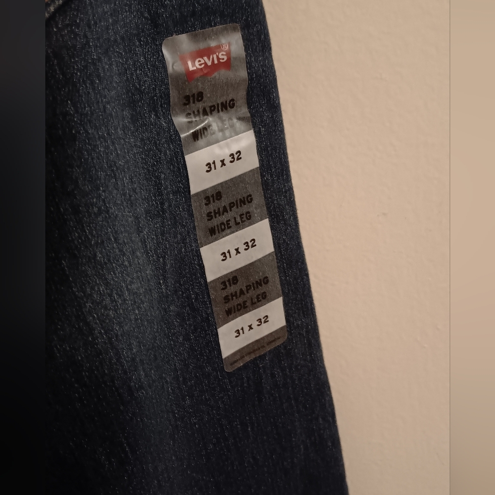 NWT Levis 318 Shaping Wide Leg Dark Blue Jeans 31x32 - Picture 6 of 6